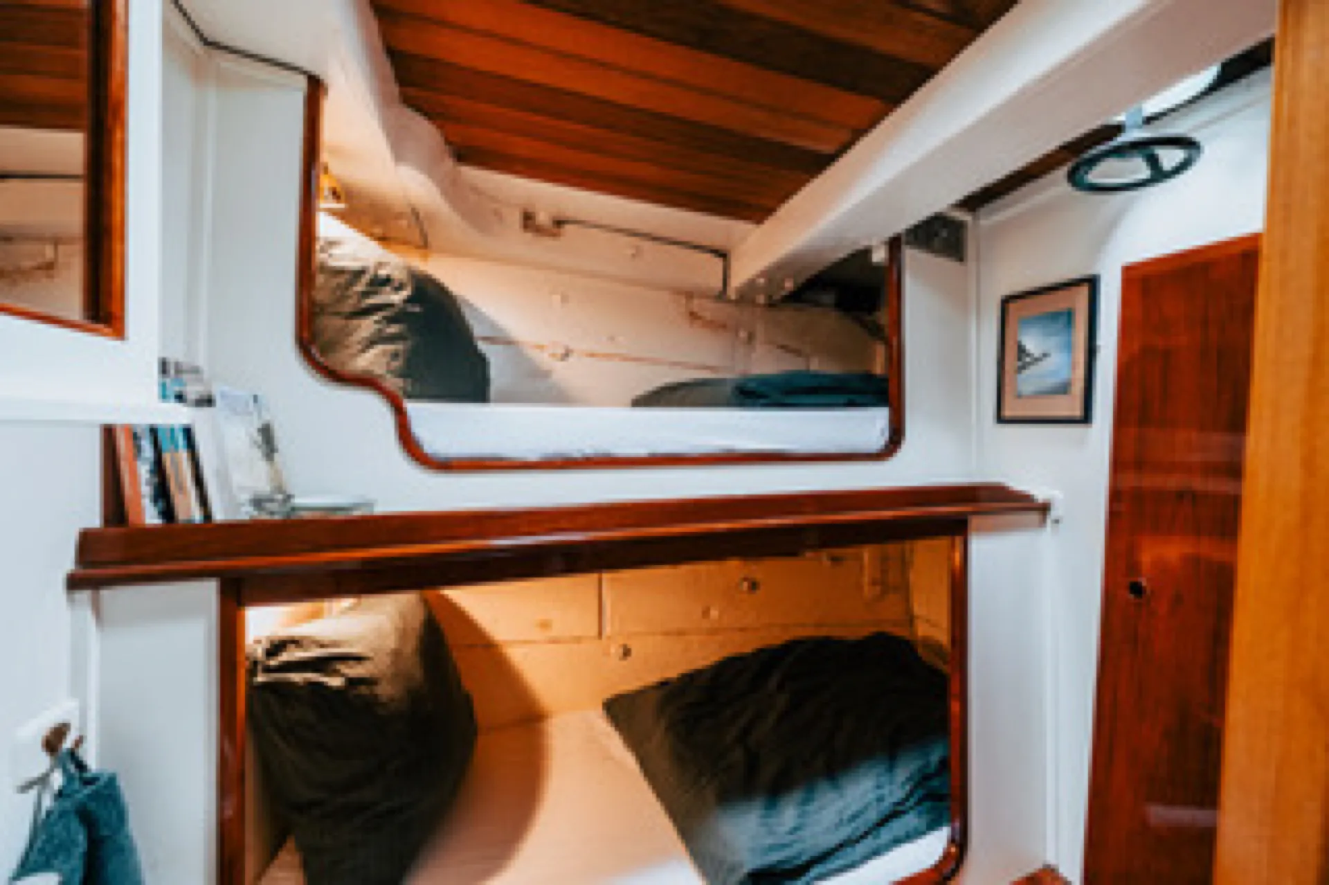 A double guest cabin below deck aboard Aron